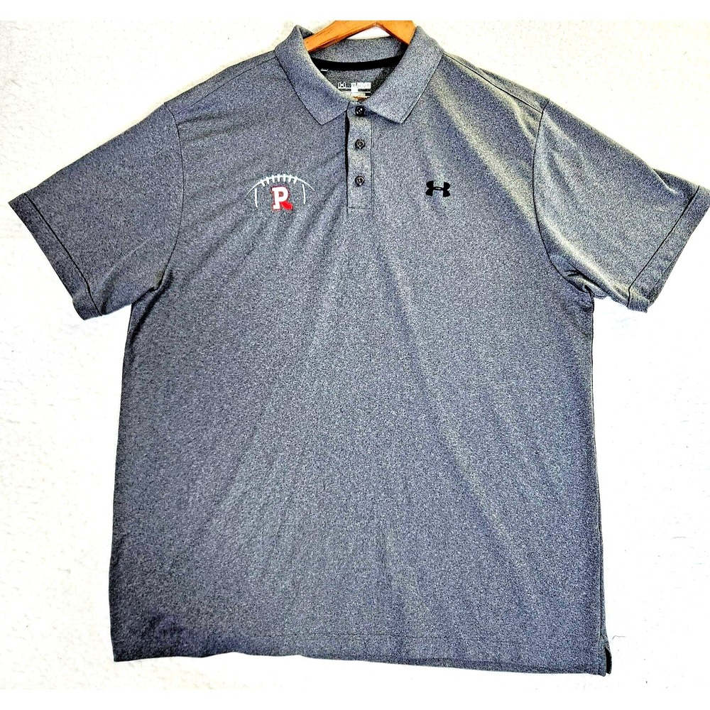 Under‎ Armour Polo Shirt Men's 2XL Gray Heat Gear Performance